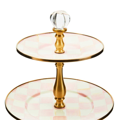 Rosy Check Three Tier Sweet Stand by MacKenzie-Childs