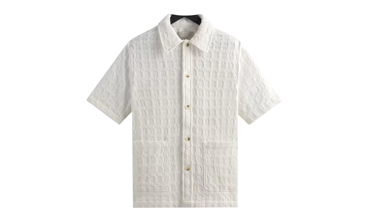 Honeycomb Dobby Boxy Collared Overshirt "White" KITH25