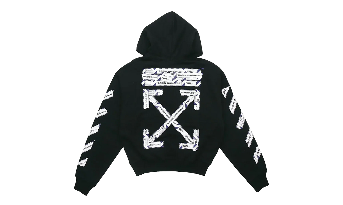 Back Arrow Printing Loose Hoodie "Black" OMBB037S20E300031088