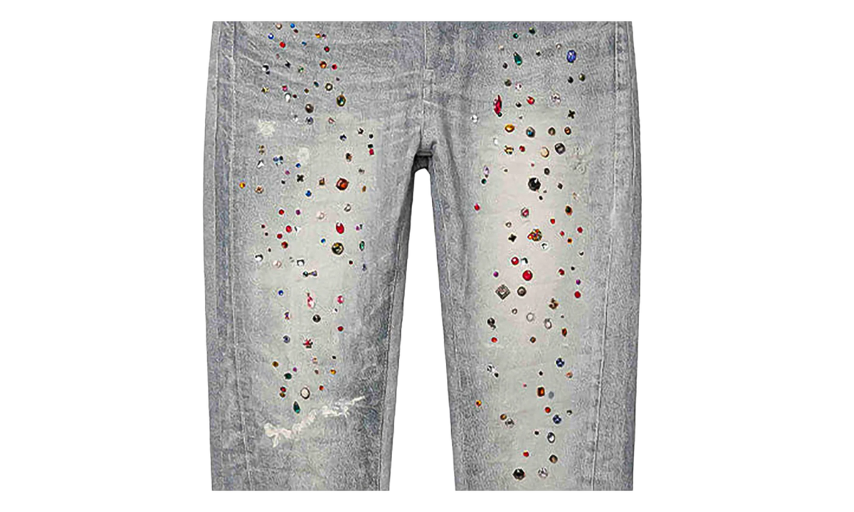 P001 Skinny Jewel Print Denim "Light Indigo" P001 SJWP226