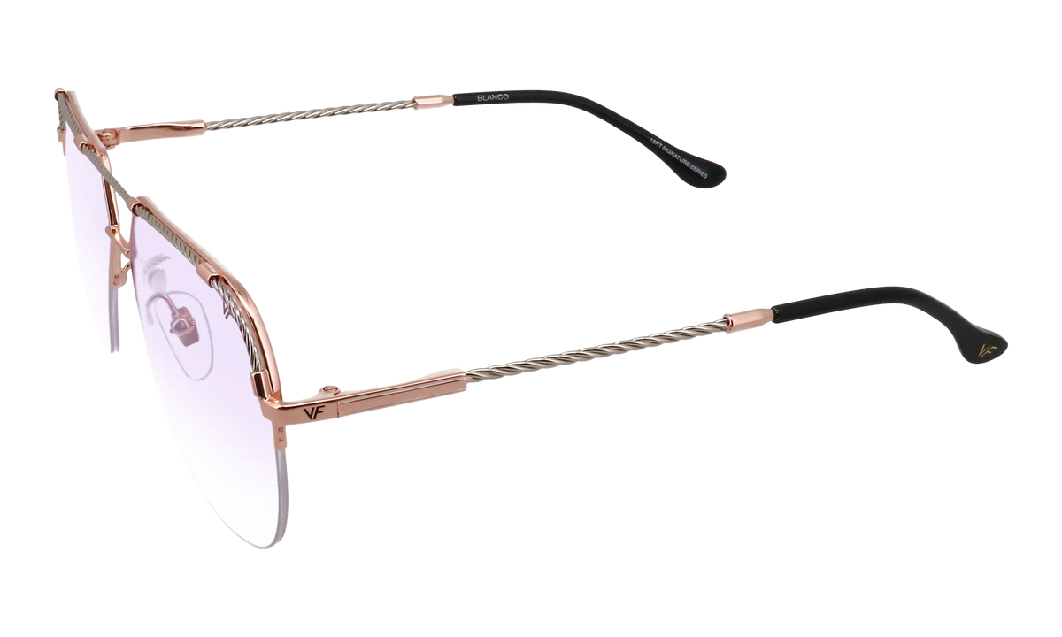 Blanco Half Rim 24KT Two-Tone "Rose / White Gold / Purple Gradient Photochromatic" HRBA2 0009 2D3