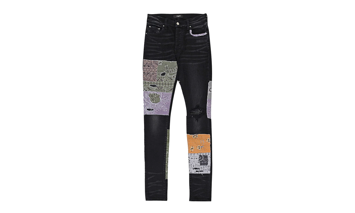 BANDANA ART PATCH JEAN "Aged Black" PF22MDS021