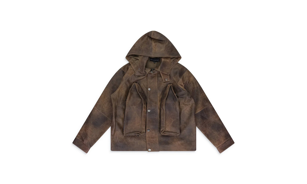 CLASSIC LEATHER JACKET "Green / Brown" WDWMOTW 0031