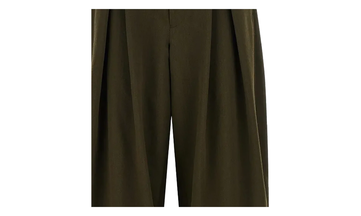 Wool Pleated Trousers "Khaki" PPP031051