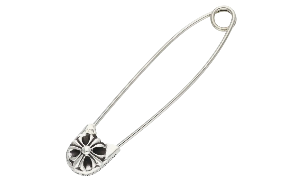Large Safety Pin Necklace "Silver" CHRM0808