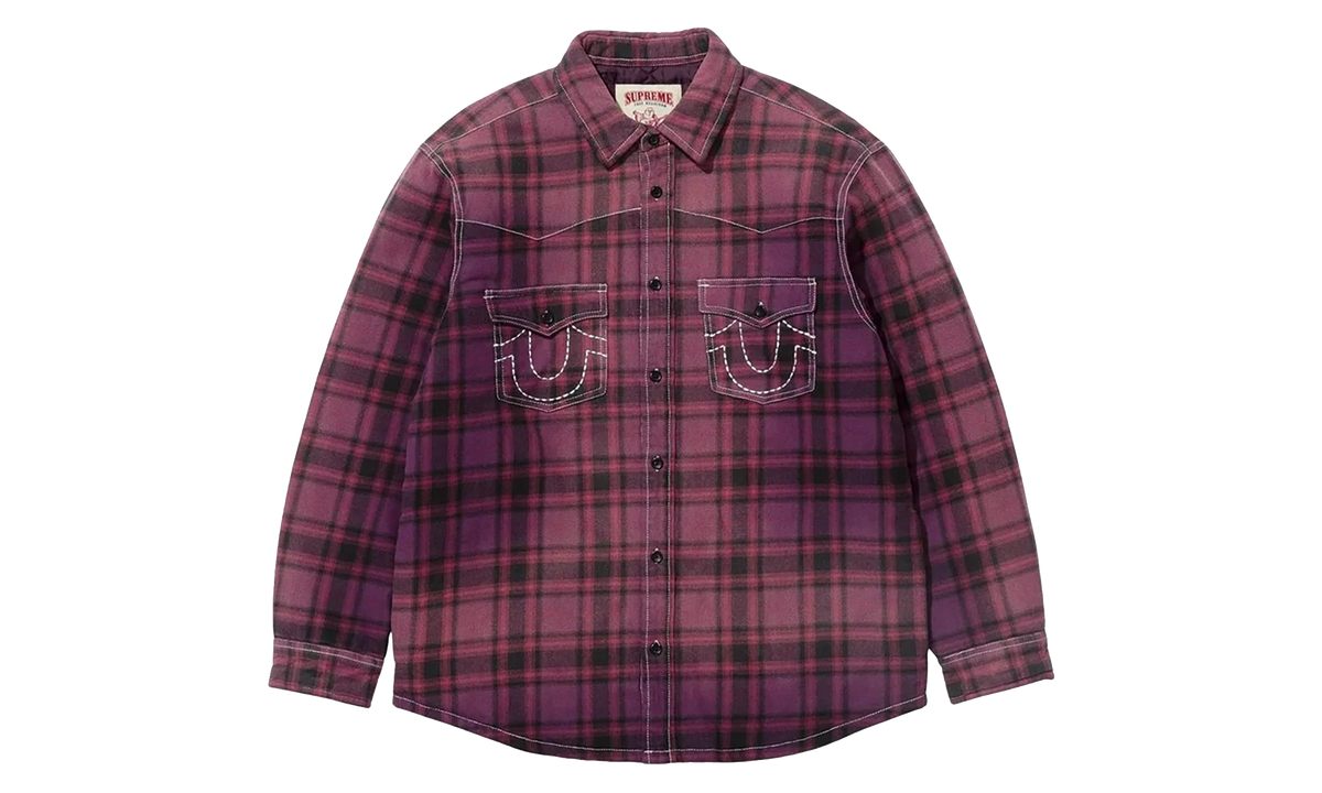 True Religion Quilted Lined Plaid Flannel Jacket "FW25 - Purple" SU27248