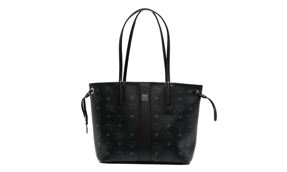 Small Liz Reversible Tote in Visetos "Black" MWPDSLR02BK001