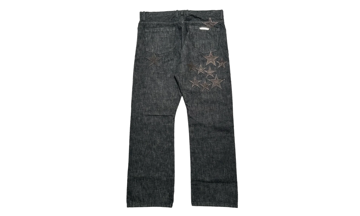 Leather Star Patch Denim Jeans "Washed Raw Denim Black" CHRM1109