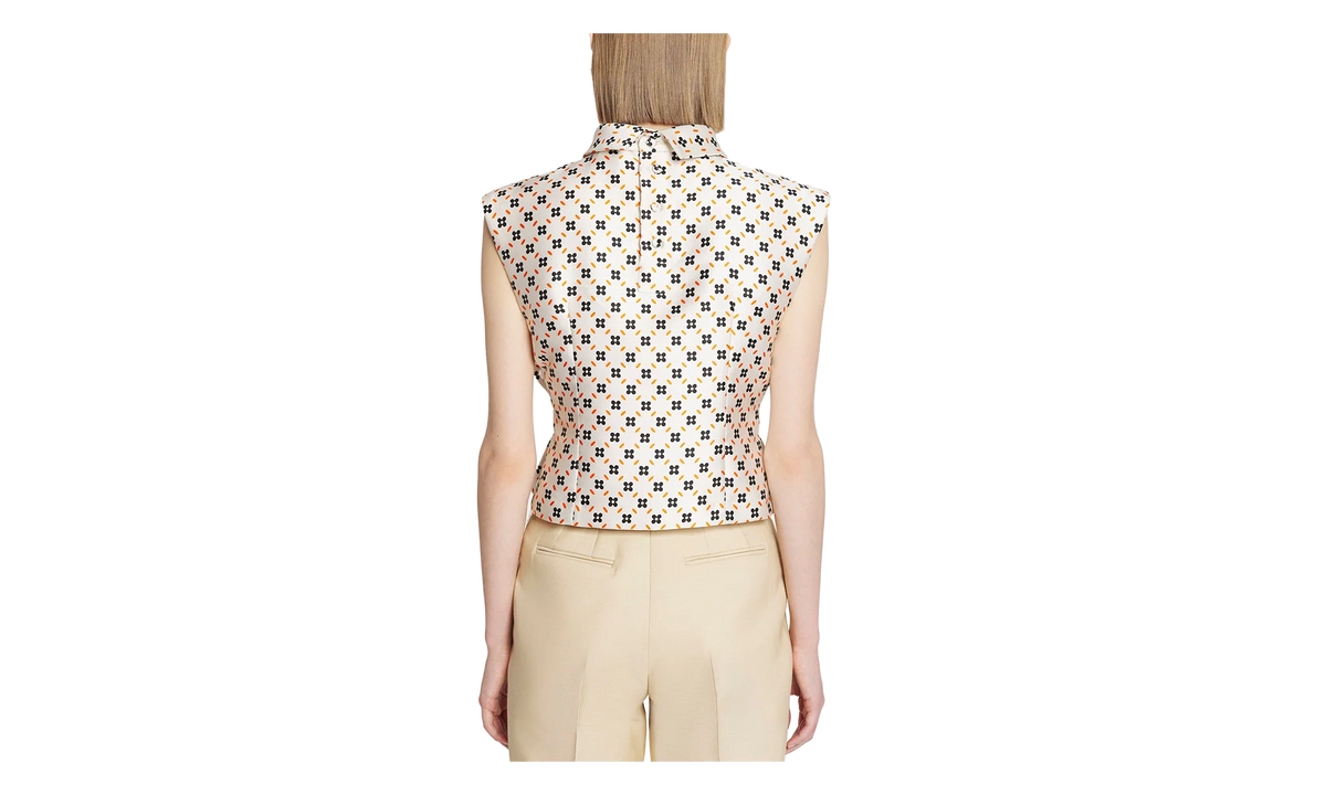 PATTERNED SLEEVELESS CROPPED TOP "CREAM" RW TO0305 5683 E23 002