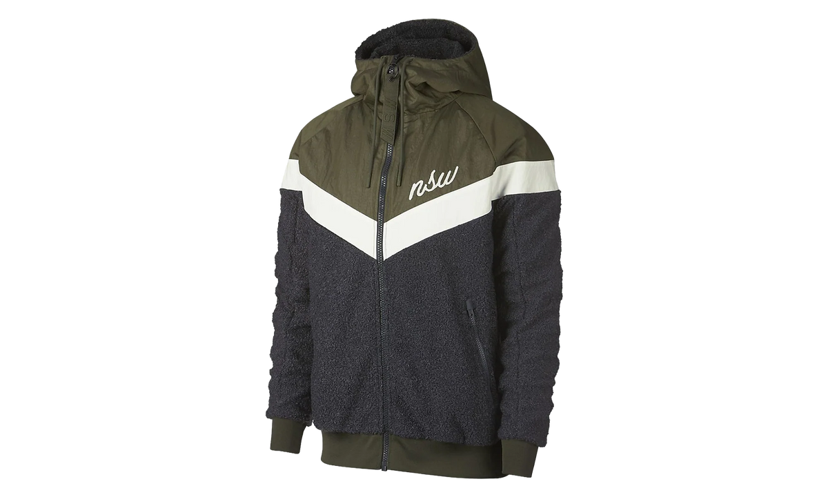 NSW Sherpa Windrunner Jacket "Olive Canvas / Anthracite / Summit White" 930316 395