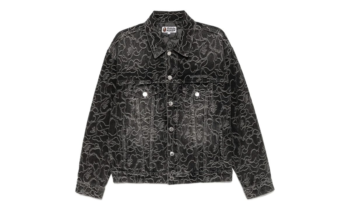Line Camo Jacquard 13oz Denim Jacket "Grey" 001LJK801326M