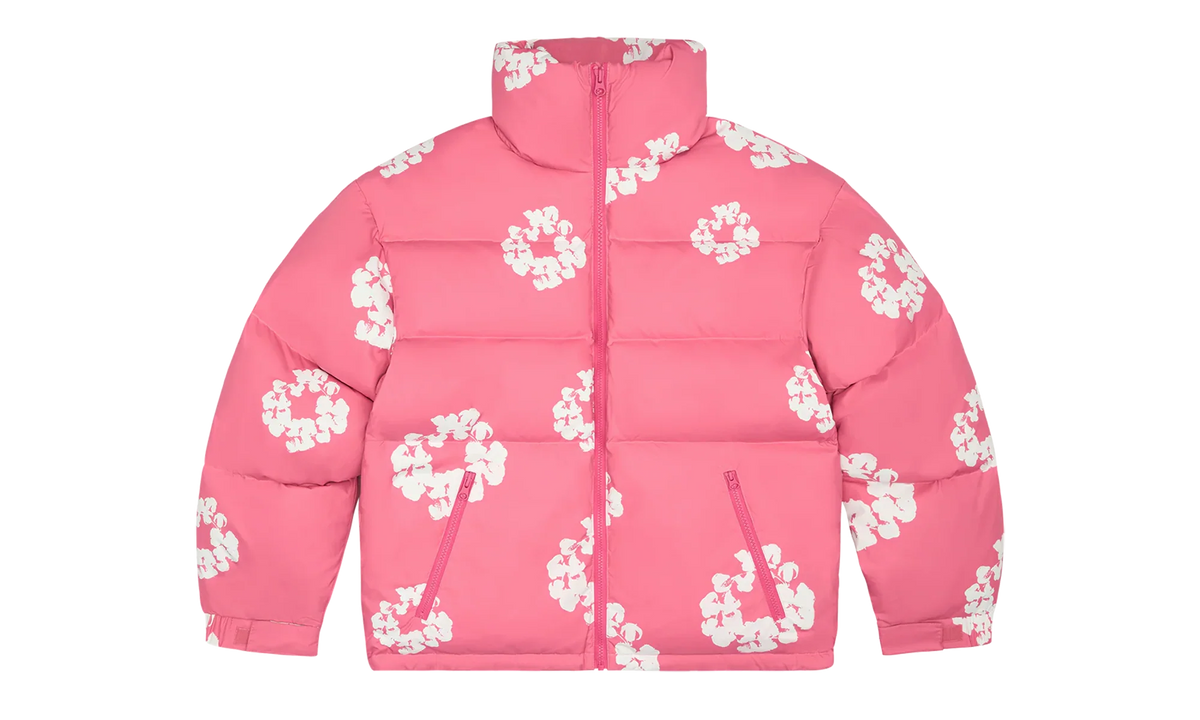Cotton Wreath Puffer Down Jacket "Pink" DT336