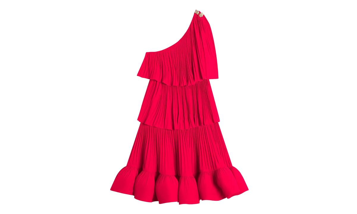 ASYMMETRIC LAYERED SHORT DRESS "Red" RW DR0024 4778 A23 594