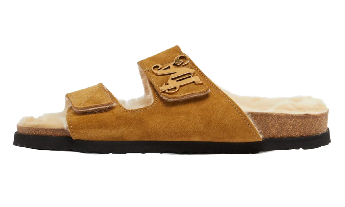 Open Toe Slipper Sandals "Camel" PMIH009F23LEA0016261