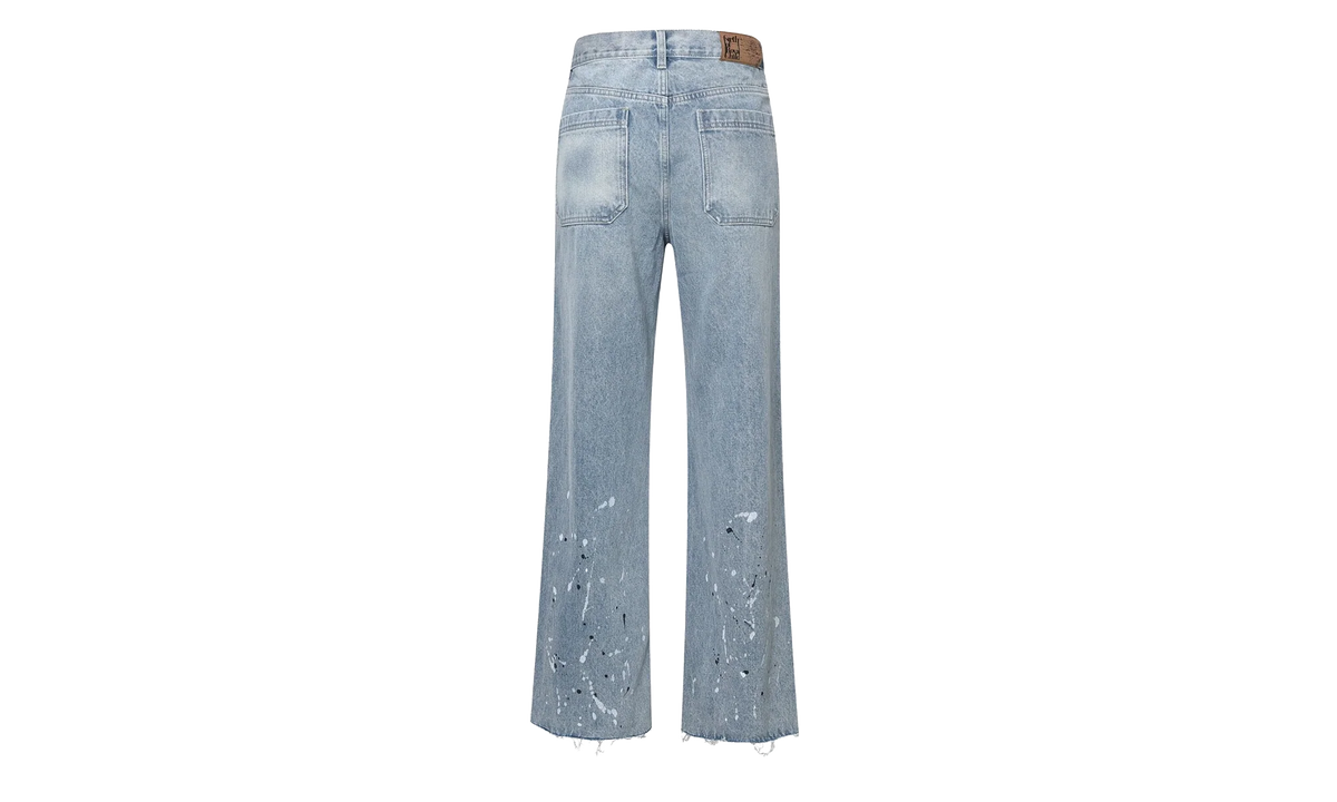 Printed Cross Chains Washed Denim Jean "Blue" BC23ZAWPT01 BLUE